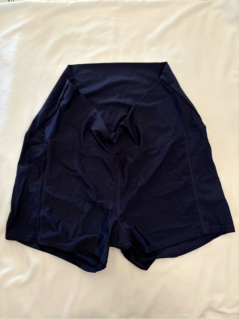 High-Waist Navy Swim Shorts with Supportive Waistband